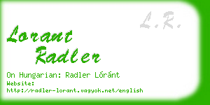 lorant radler business card