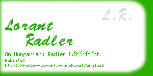 lorant radler business card